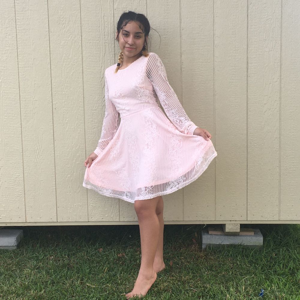 L'atiste Blush Pink Lace Dress, Sz Small